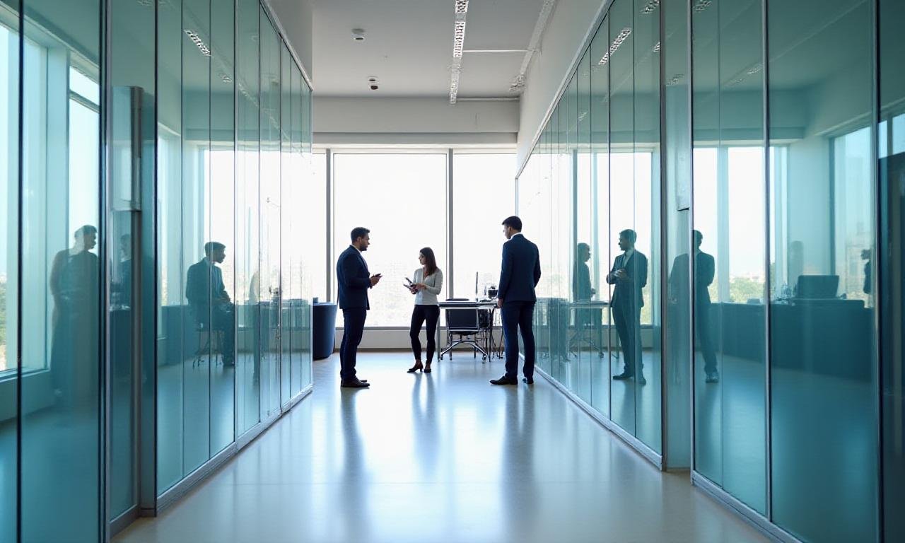 Modern collaborative workspace with digital integration