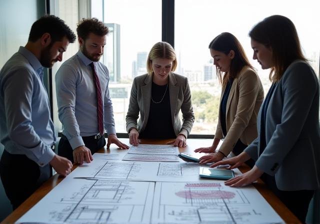 Team collaborating on a strategic map in a Johannesburg office